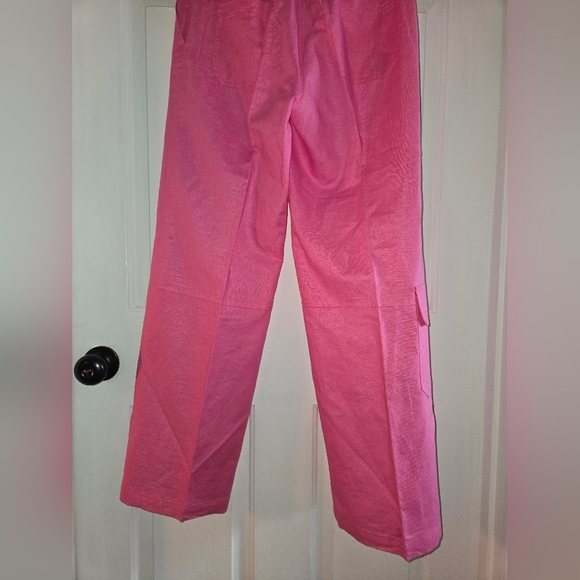 Lilly Pulitzer Vintage Pink Cotton Linen Blend Cargo Pants XS - Picture 11 of 12